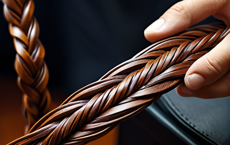 **

"Close-up of hands skillfully braiding tanned leather strips to create a complex twisted braid. Focus on the texture of the leather and the intricate pattern of the braid. Background blurred. Safe for work, appropriate content, fully clothed, professional craftsmanship, perfect anatomy, natural proportions, high quality."

**