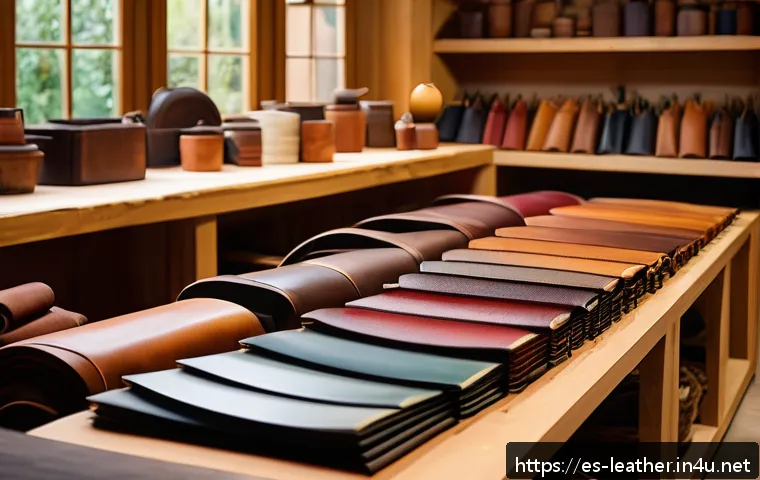 가죽공예 수입   수출 - A high-end leather workshop scene in Europe, showcasing artisans crafting luxury leather goods using...