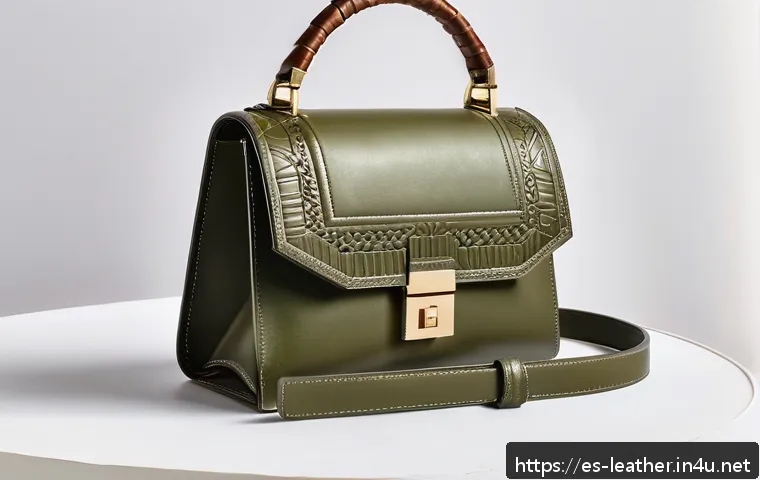 가죽공예 시장 트렌드 - A sophisticated artisanal leather handbag showcasing traditional repouss&eacute; embossing and meticulous h...